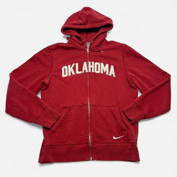 Nike Other - Nike Oklahoma Sooners Red Zip Up Hoodie Swoosh Spellout